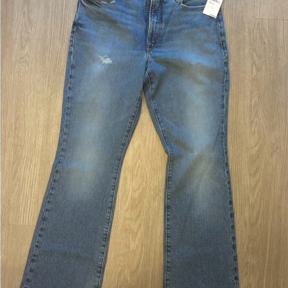 Good American Boot Cut Women’s 10/30 Medium Wash Blue Distressed